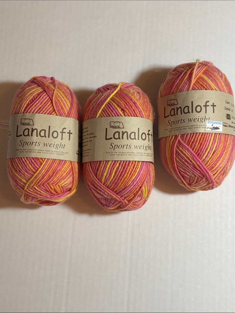 Sports Weight Variegated Yarn - Pink & Yellow
